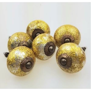 Arany ezüst színű porcelán bútorgomb szettben 6db 