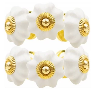Fehér arany színű porcelán bútorgomb szettben 6db