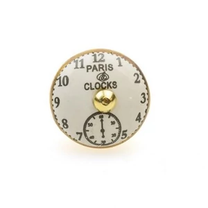 Fehér színű feliratos porcelán bútorgomb