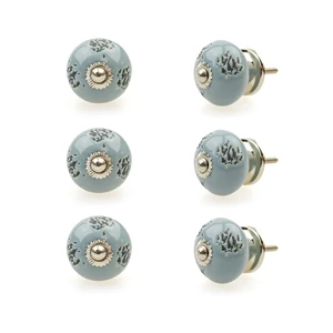 Szürke színű porcelán bútorgomb szettben 6 db