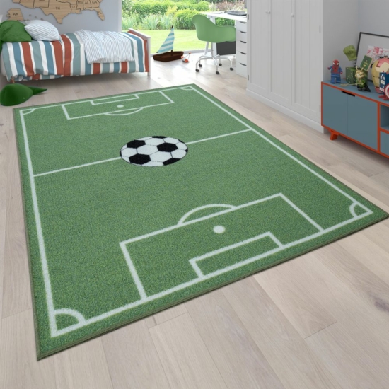 Gyerekszoba szőnyeg focipálya mintával
