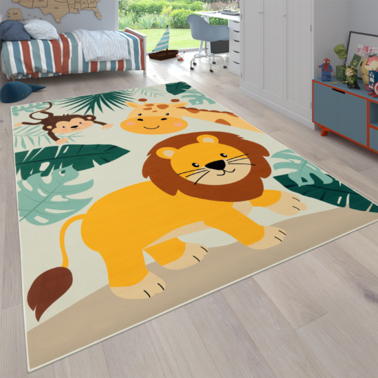 Gyerekszoba szőnyeg oroszlán mintával