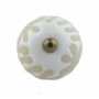 Kép 1/2 - Fehér-krém színű porcelán bútorgomb