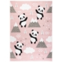 Kép 1/3 - Jolly panda mintás rózsaszín gyerekszőnyeg 