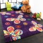 Kép 1/6 - Gyerekszoba szőnyeg lila pillangó mintával - több méretben