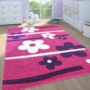 Kép 1/3 - Gyerekszoba szőnyeg lila virág mintával - több méretben